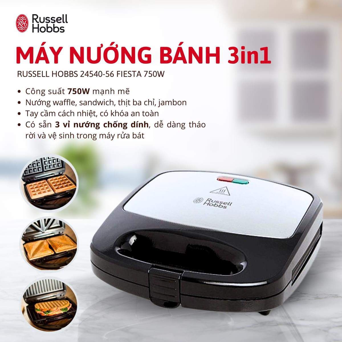 Máy nướng bánh Russell Hobbs 24540-56 Fiesta 3in1