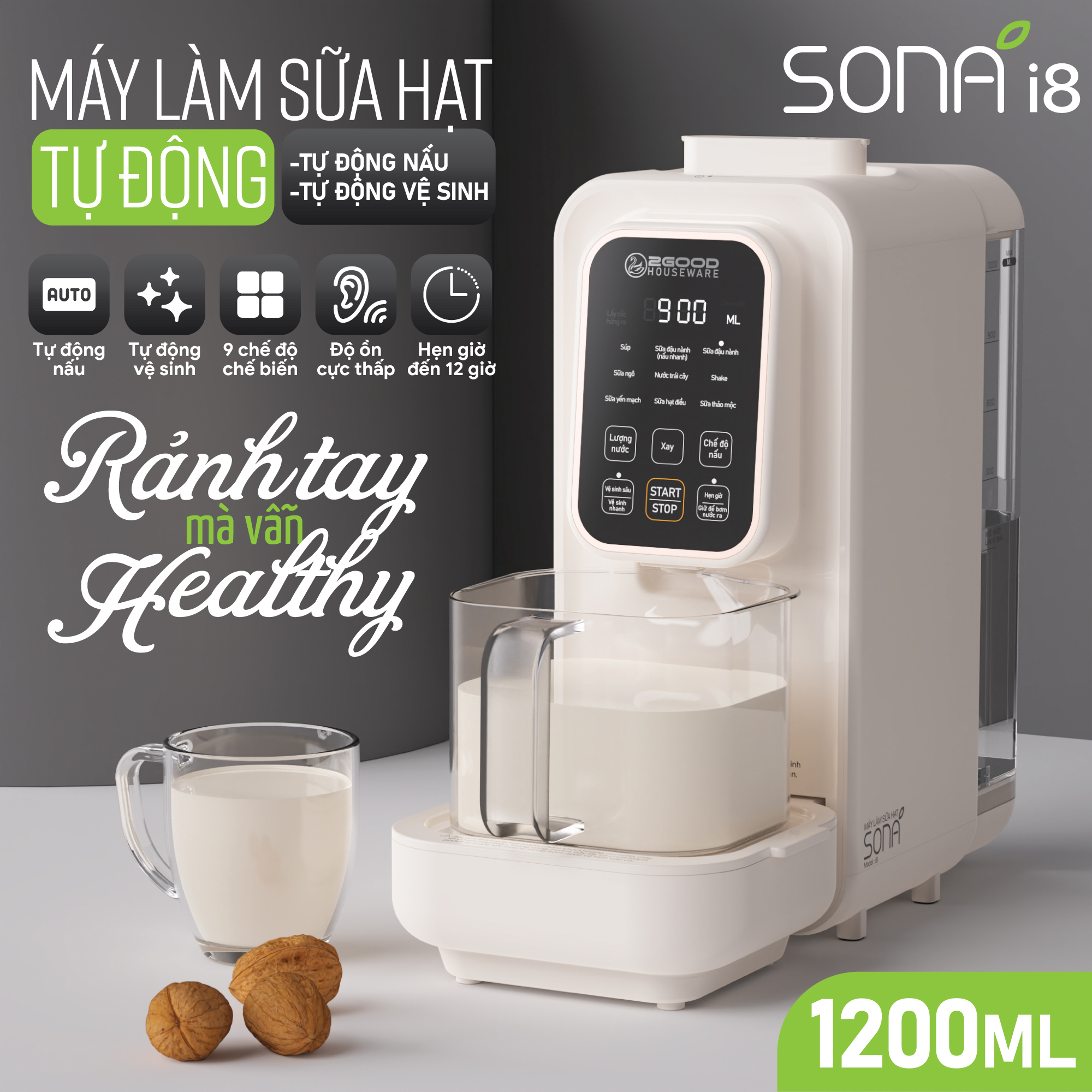 Máy làm sữa hạt chuyên dụng 2GOOD Sona i8 