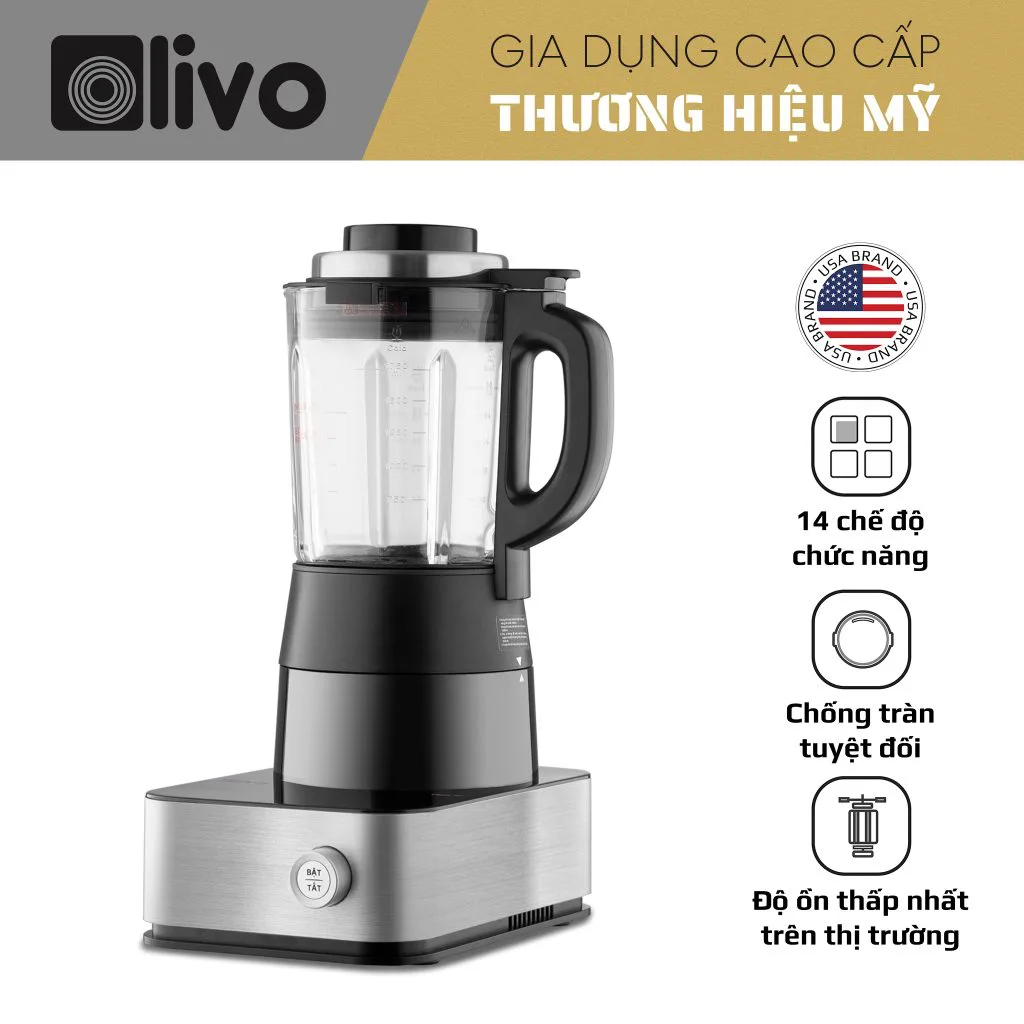 Máy Xay Nấu Đa Năng Olivo CB22PRO - a chức năng – Chống trào tuyệt đối – Công suất mạnh – Vệ sinh khử khuẩn nhiệt độ cao