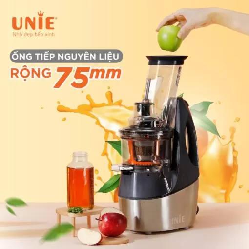 Máy ép chậm UNIE UE-580 công suất 240W, ép kiệt bã 98%, ống ép kết hợp lưỡi dao tiện lợi