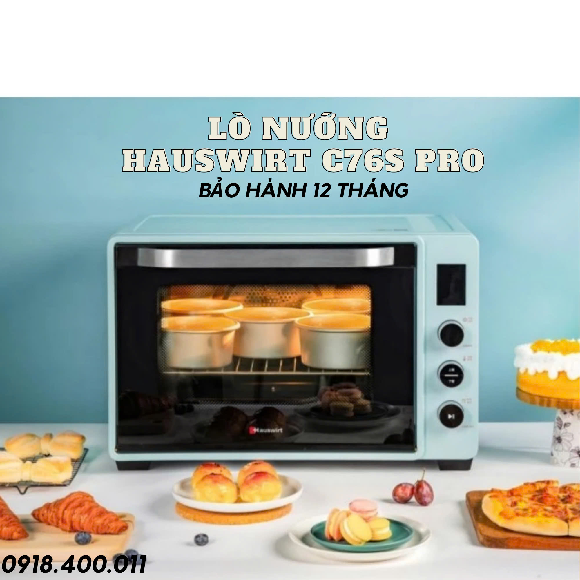 Lò nướng điện tử Hauswirt C76s pro - dung tích 75 lít (bảo hành 12 tháng tận nhà)