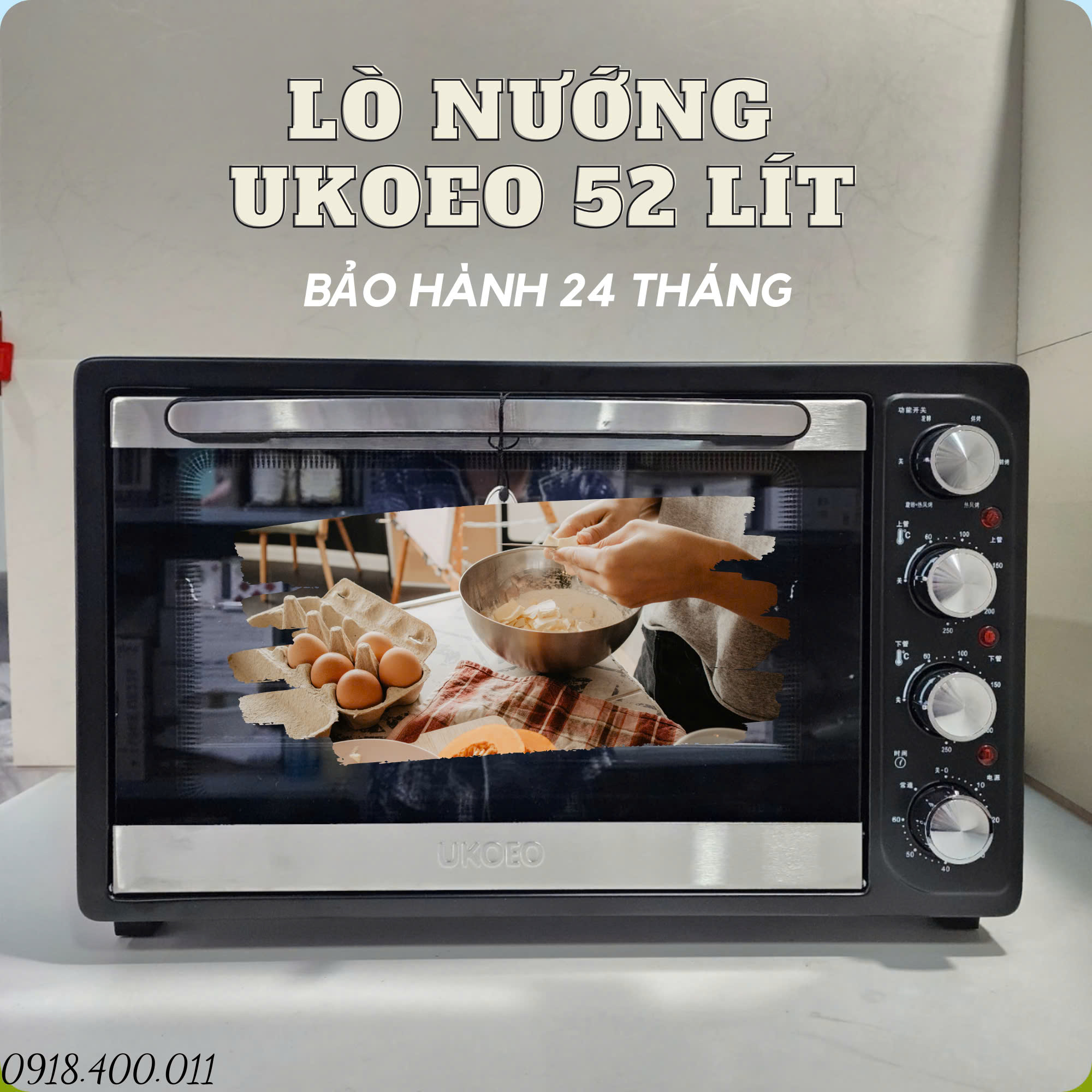 Lò nướng UKOEO HBD-5002 dung tích 52l - Bảo hành 2 năm