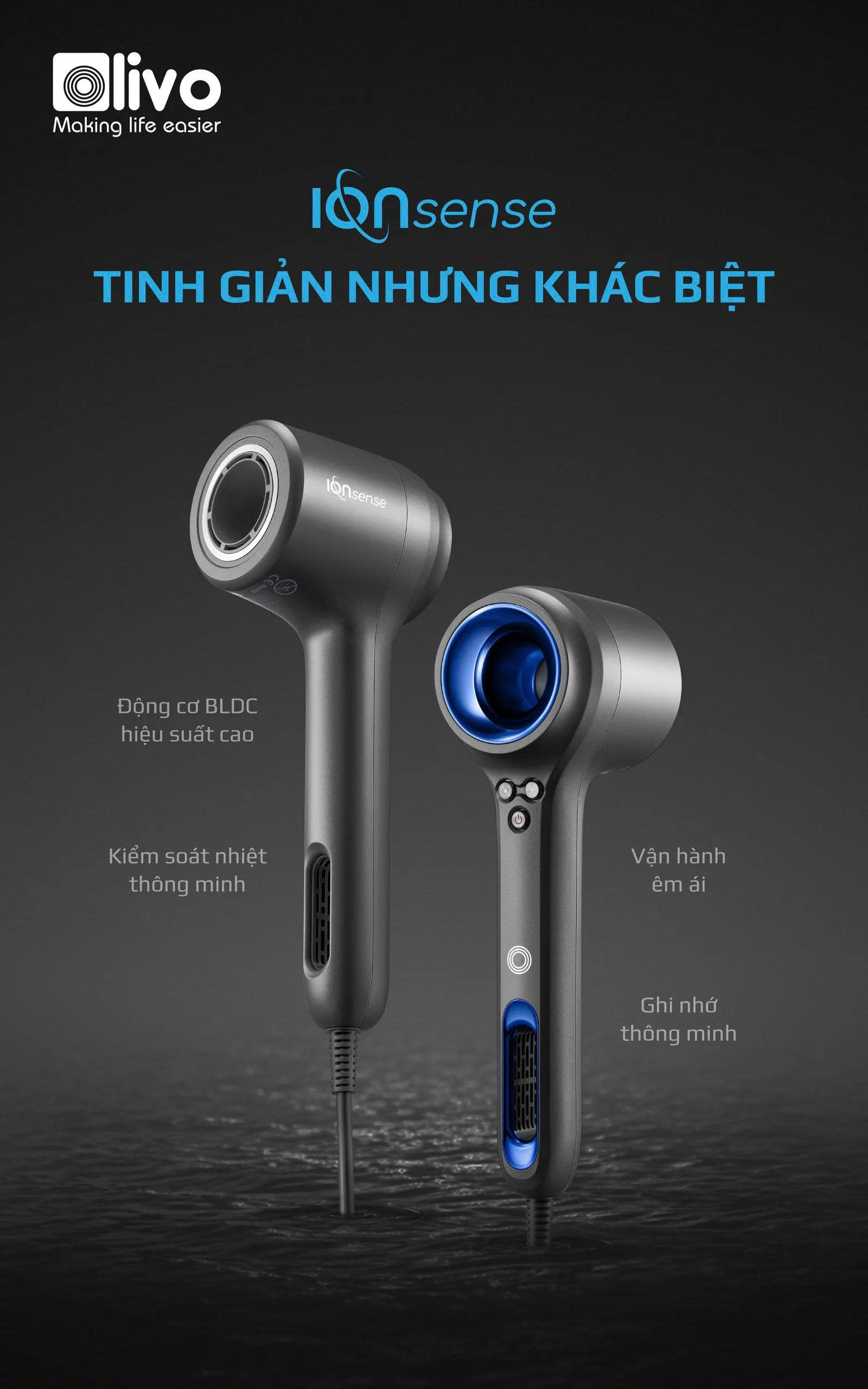 Máy Sấy Tóc OLIVO IonSense – Sấy Nhanh, Bảo Vệ Tóc, Chuẩn Salon Tại Nhà