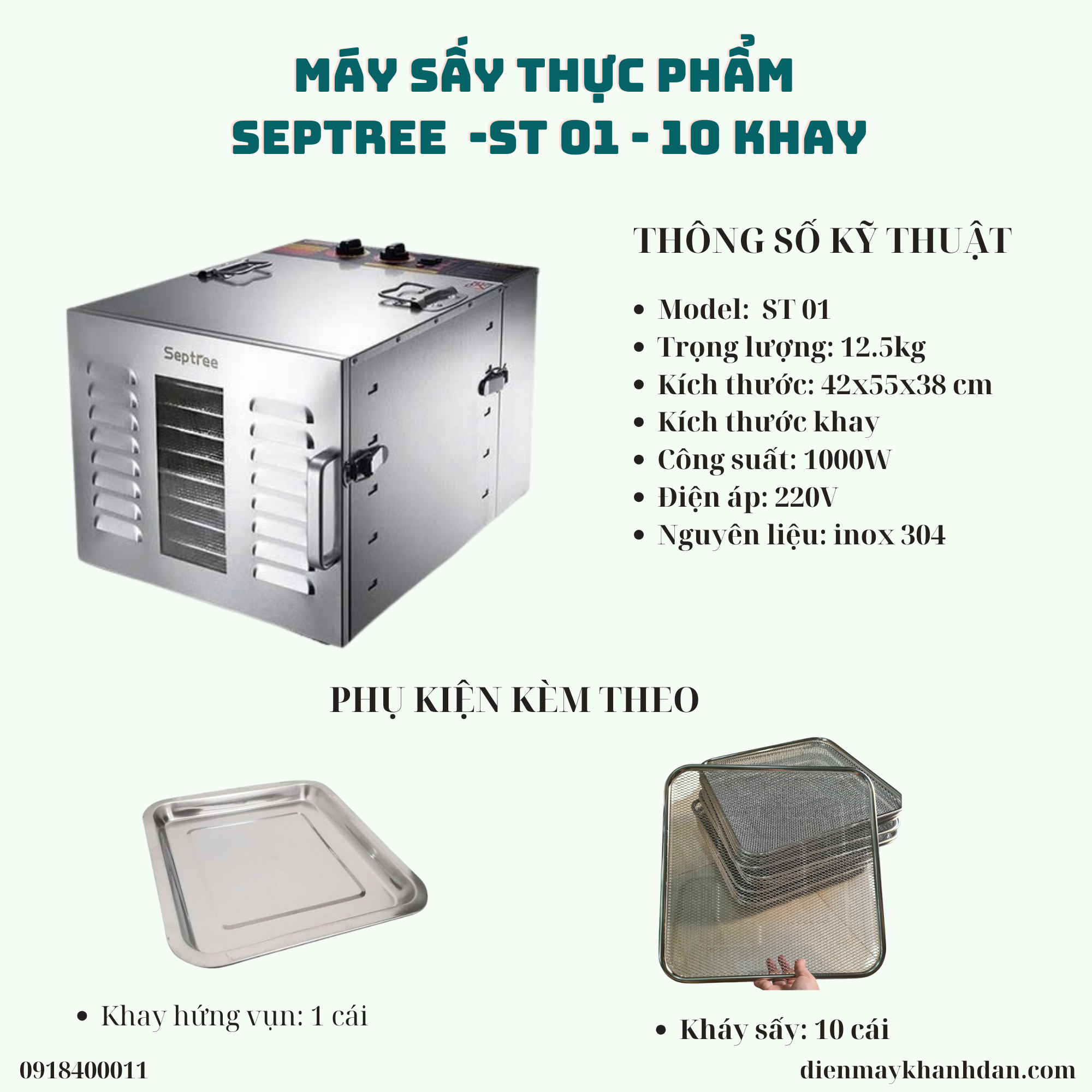 Máy sấy Septree 10 khay